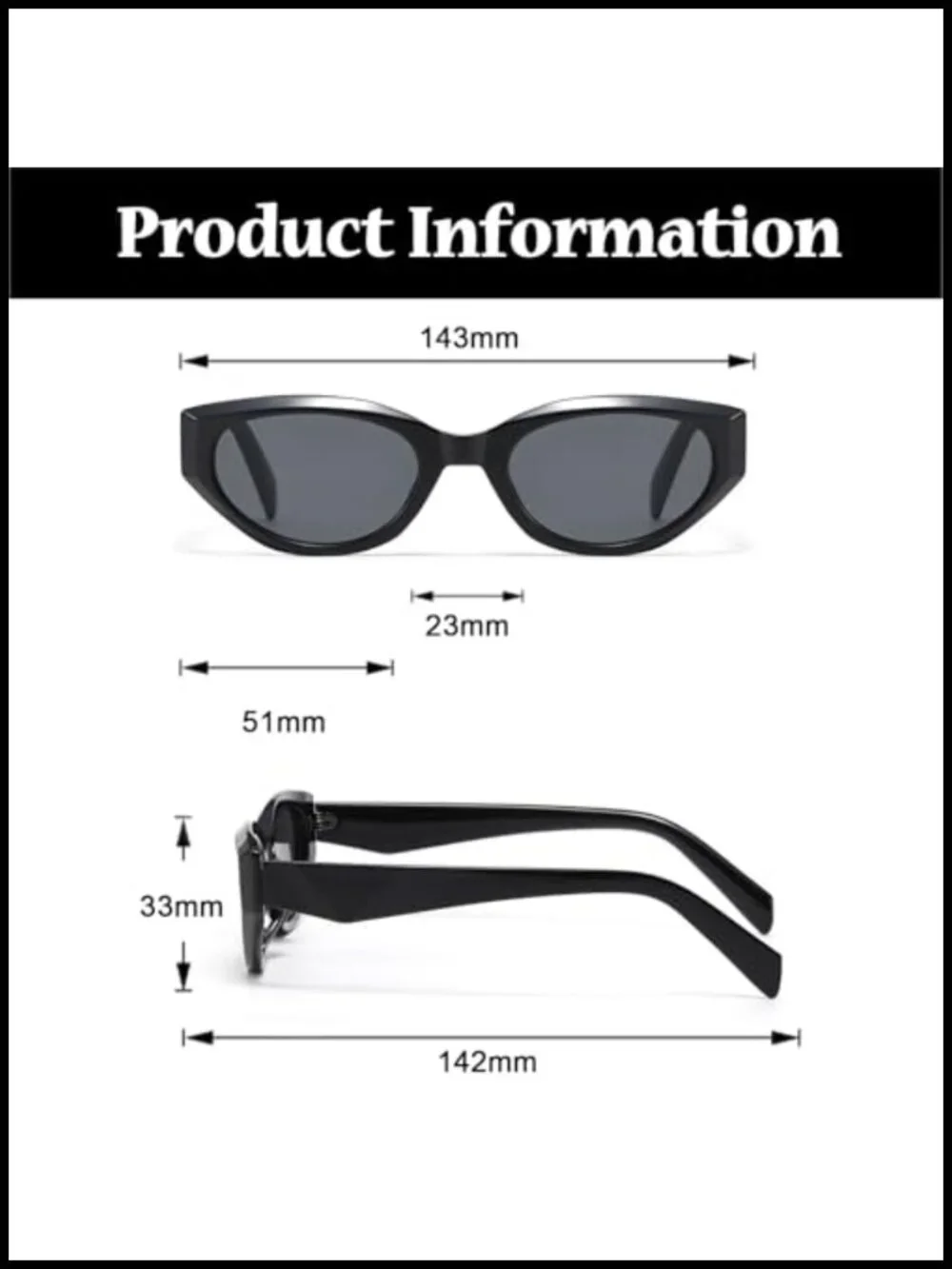 Retro Oval Cat Eye Sunglasses UV400 Protection Unisex